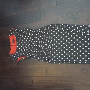 Black Polka Dot Pencil Skirt Dress